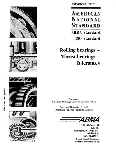 ANSI/ABMA/ISO-199:1997(1999) - Rolling Bearings - Thrust Bearings ...