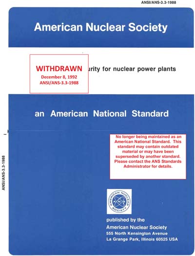 ANSI/ANS-3.3-1988 - Security for Nuclear Power Plants