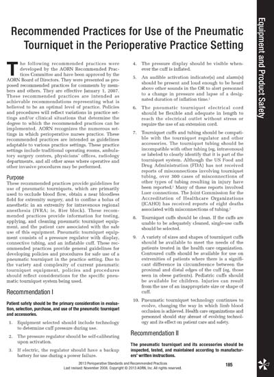 AORN MAN 843 2013 Recommended Practices For The Use Of The Pneumatic 