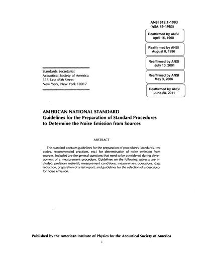 Standards PDF Cover Page