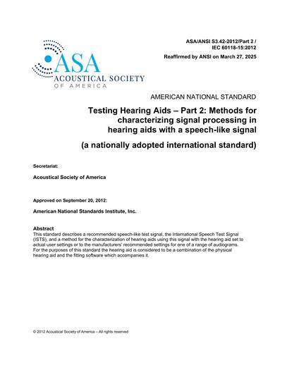 Standards PDF Cover Page