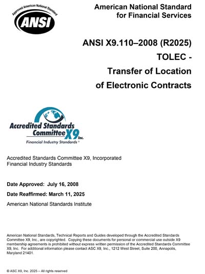 Standards PDF Cover Page