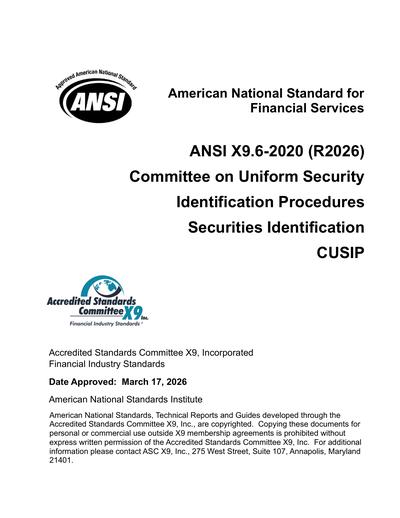 Standards PDF Cover Page