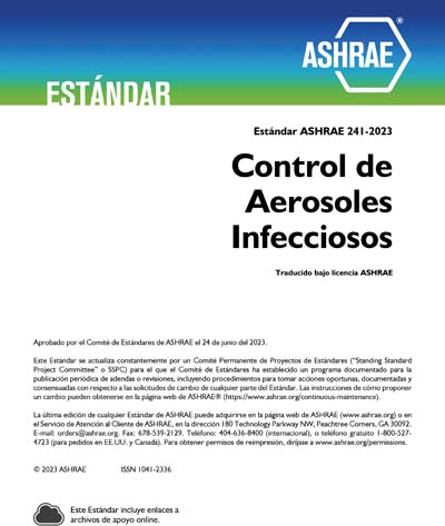 ASHRAE Standard 241-2023 (Spanish) - Control de Aerosoles Infecciosos