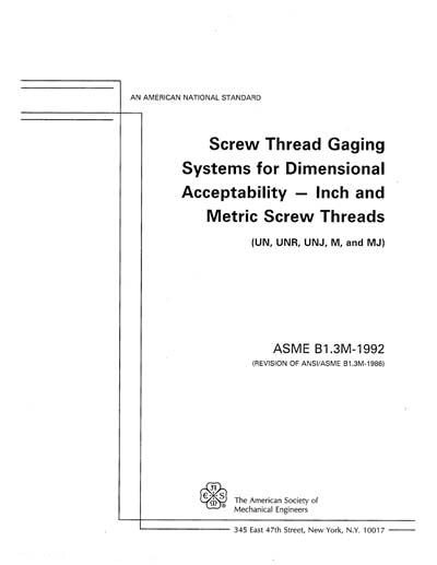 Ansiasme B13m 1992 R2001 Screw Thread Gaging Systems For