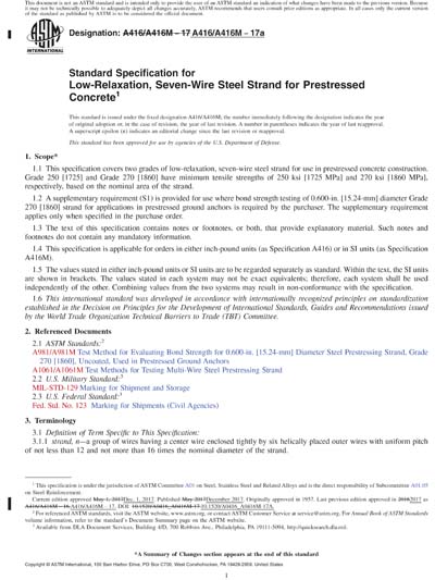 ASTM A416 A416M 17a Red Standard Specification For Low Relaxation 