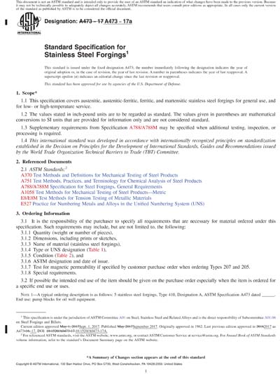 ASTM A473 17a Red Standard Specification For Stainless Steel Forgings 