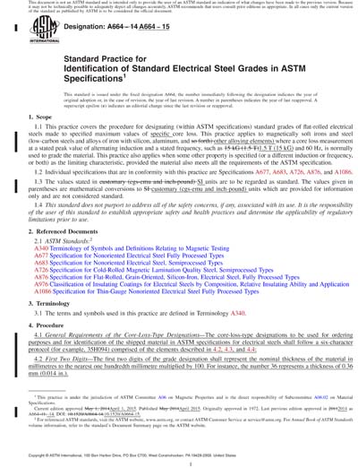 ASTM A664-15 Red - Standard Practice for Identification of Standard ...