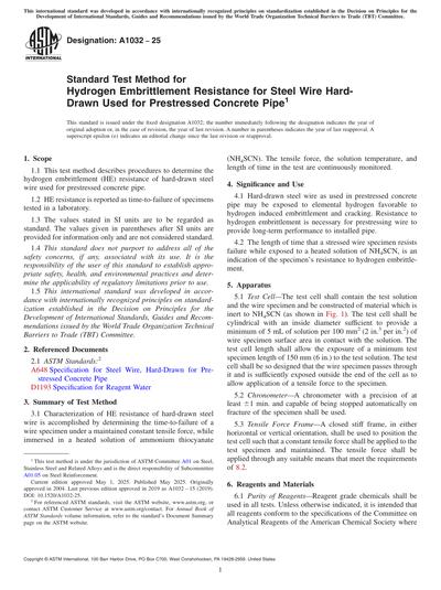 ASTM A1032-25 - Standard Test Method for Hydrogen Embrittlement ...