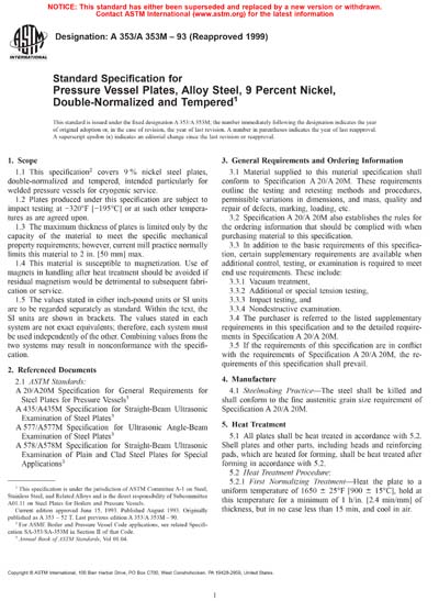 ASTM A353/A353M-93(1999) - Standard Specification for Pressure Vessel ...