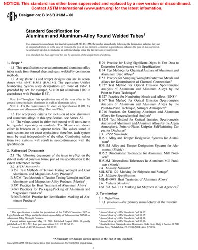 ASTM B313/B313M-00 - Standard Specification for Aluminum and Aluminum ...