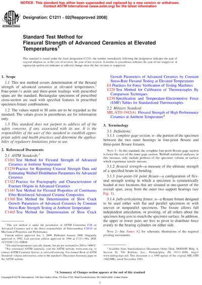 ASTM C1211-02(2008) - Standard Test Method for Flexural Strength of ...