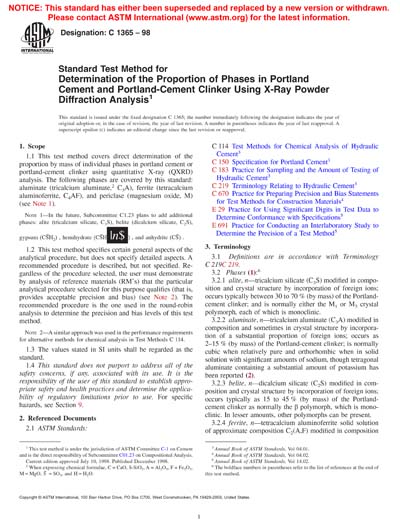ASTM C1365-98 - Standard Test Method for Determination of the ...