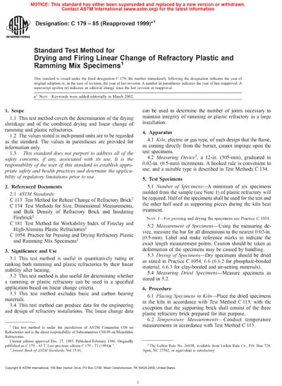 ASTM C179-85(1999)e1 - Standard Test Method for Drying and Firing ...
