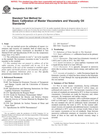 ASTM D2162-99e1 - Standard Test Method for Basic Calibration of Master ...