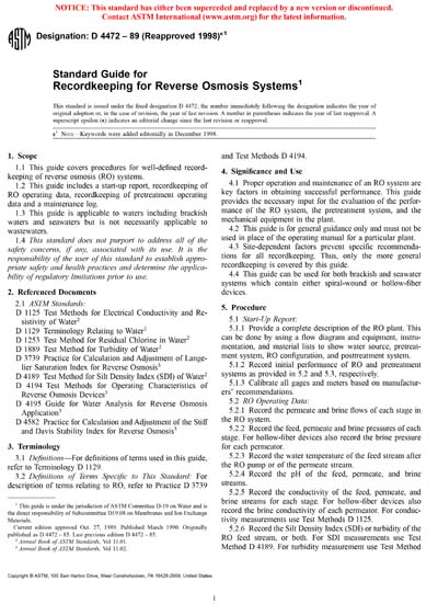 ASTM D4472-89(1998)e1 - Standard Guide for Recordkeeping for Reverse ...