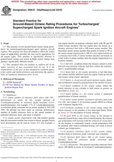 ASTM D6812-04a(2010) - Standard Practice for Ground-Based Octane Rating ...