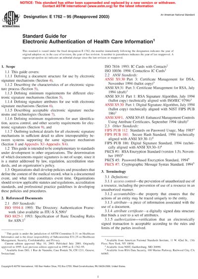 Standards PDF Cover Page