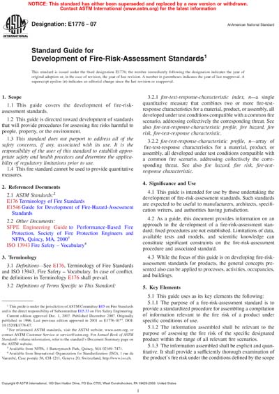 ASTM E1776-07 - Standard Guide for Development of Fire-Risk-Assessment ...