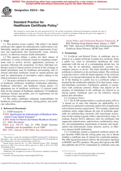 Standards PDF Cover Page