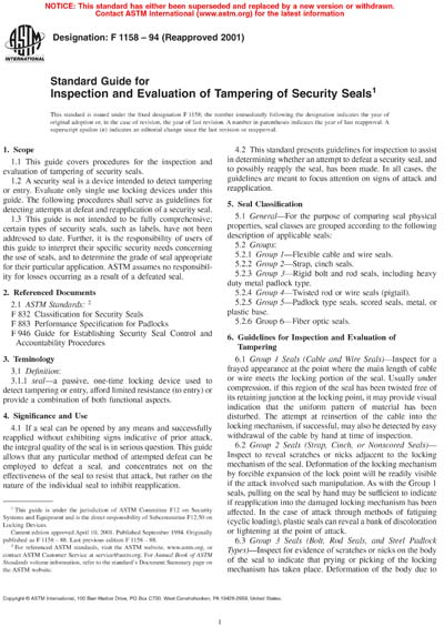 Standards PDF Cover Page