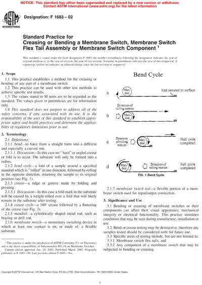 ASTM F1683-02 - Standard Practice for Creasing or Bending a Membrane ...