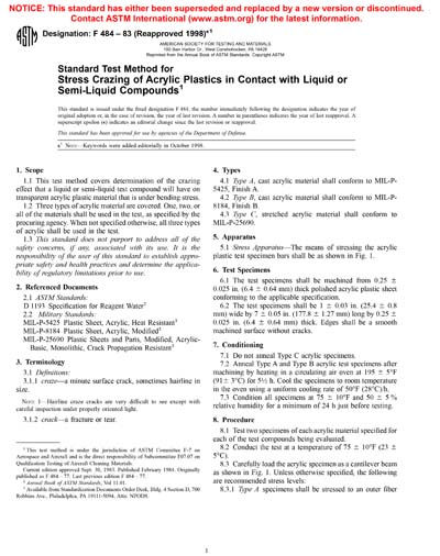 ASTM F484-83(1998)e1 - Standard Test Method for Stress Crazing of ...
