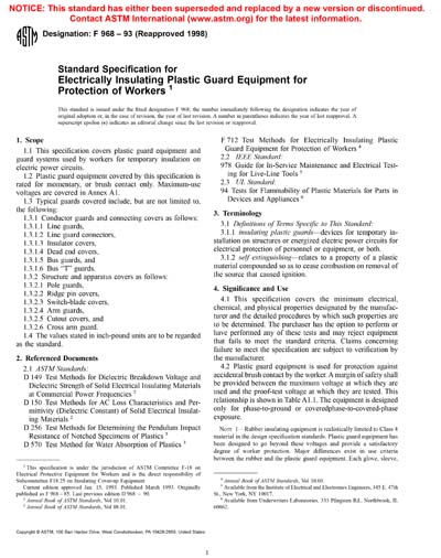 ASTM F968-93(1998) - Standard Specification for Electrically Insulating ...