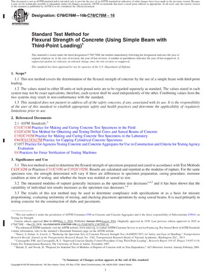 ASTM C78/C78M-16 Red - Standard Test Method for Flexural Strength of ...