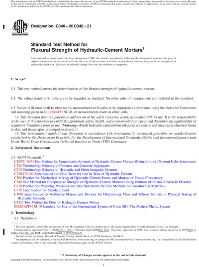 ASTM C348-21 Red - Standard Test Method for Flexural Strength of ...