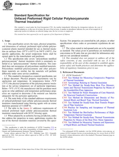 ASTM C591-08a - Standard Specification for Unfaced Preformed Rigid ...