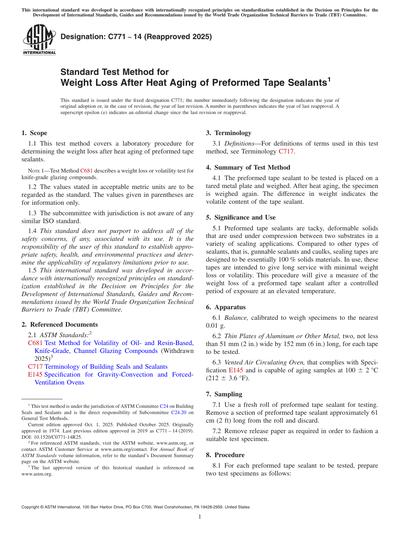 ASTM C771-14(2025) - Standard Test Method for Weight Loss After Heat ...