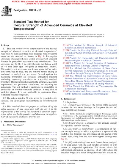 ASTM C1211-13 - Standard Test Method for Flexural Strength of Advanced ...