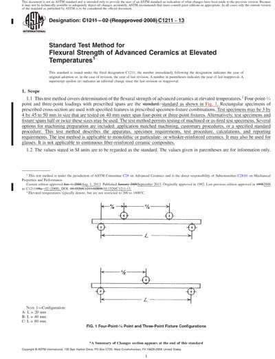 ASTM C1211-13 Red - Standard Test Method for Flexural Strength of ...