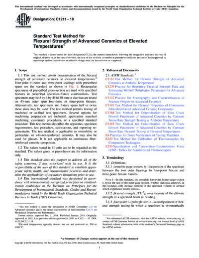 ASTM C1211-18 - Standard Test Method for Flexural Strength of Advanced ...