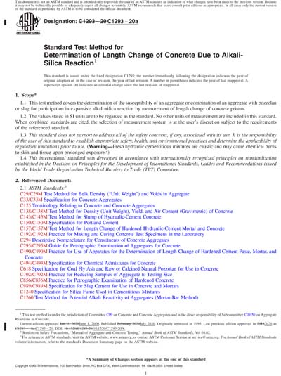 ASTM C1293-20a Red - Standard Test Method for Determination of Length ...
