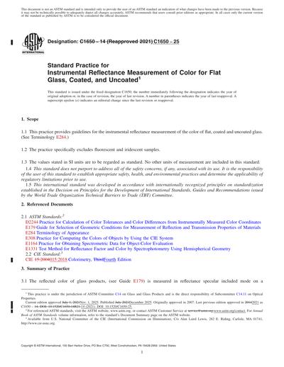 ASTM C1650-25 Red - Standard Practice for Instrumental Reflectance ...