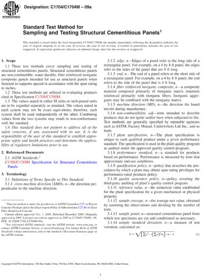 ASTM C1704/C1704M-09 - Standard Test Method for Sampling and Testing ...