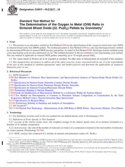 ASTM C1817-16 Red - Standard Test Method for The Determination of the ...