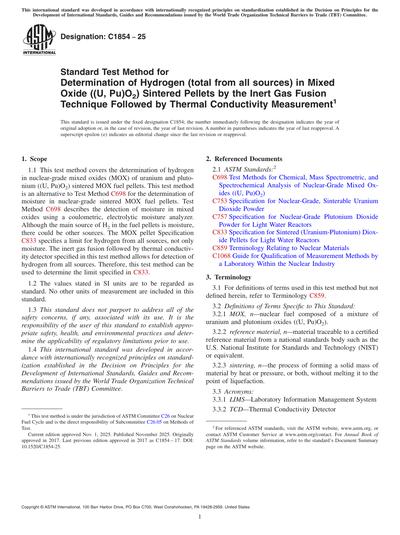ASTM C1854-25 - Standard Test Method for Determination of Hydrogen ...