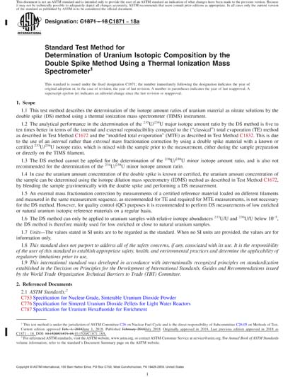ASTM C1871-18a Red - Standard Test Method for Determination of Uranium ...