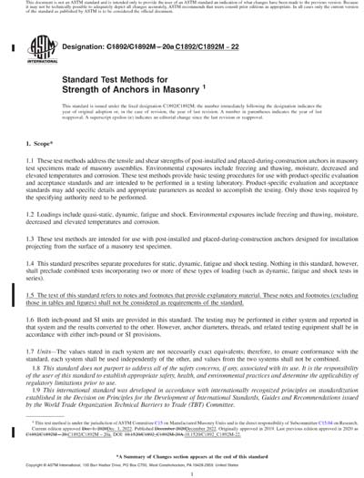 ASTM C1892/C1892M-22 Red - Standard Test Methods for Strength of ...