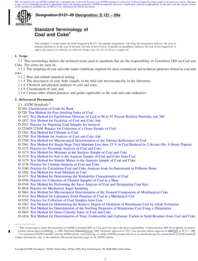 ASTM D121-09a Red - Standard Terminology of Coal and Coke (Standard ...