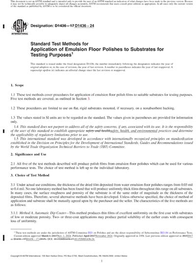 ASTM D1436-24 Red - Standard Test Methods for Application of Emulsion ...