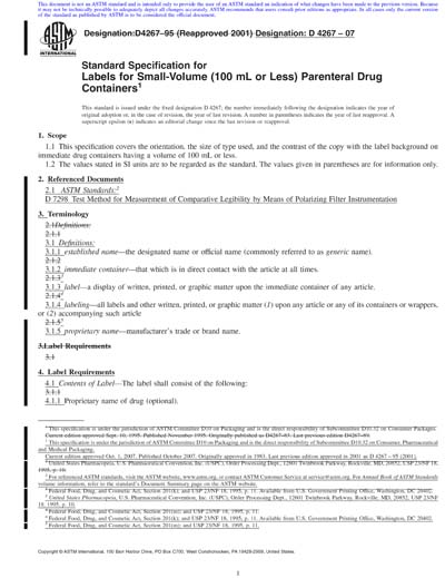 Labels For Astm ASTM D4267-07 Red - Standard Specification for Labels for Small-Volume ...