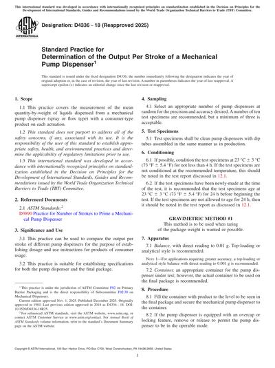 ASTM D4336-18(2025) - Standard Practice for Determination of the Output ...
