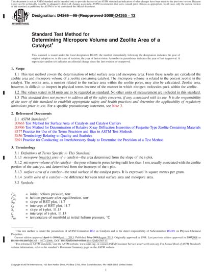 ASTM D4365-13 Red - Standard Test Method for Determining Micropore ...