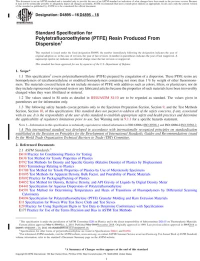 ASTM D4895-18 Red - Standard Specification for Polytetrafluoroethylene ...