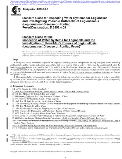 ASTM D5952 08 Red Standard Guide For The Inspection Of Water Systems 