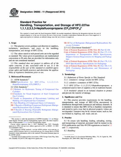 ASTM D6065-11(2015) - Standard Practice for Handling, Transportation ...